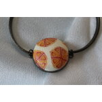 Bracelet-Acier-Bronze-Cabochon-Rond-Polymere-Orange-Vanille-2
