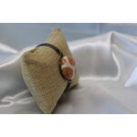 Bracelet-Acier-Bronze-Cabochon-Rond-Polymere-Orange-Vanille-5