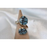 Bague-Acier-Reglable-2 Cabochon-Polymere-Bleu-Noir (2)