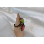 Bague-Reglable-Cuivre-acier-2 Cabochon-Polymere-Couleurs-Vives-1