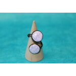 Bague-Acier-Cuivre-Reglable-2 Cabochon-Polymere-Blanc-Parme (3)