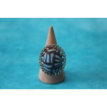 Bague-Reglable-Acier-Polymere-Raye-Bleu-Noir