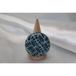 Bague-Reglable-Acier-Cabochon-Rond-Polymere-Noir-Bleu-1
