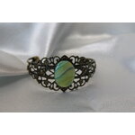 Bracelet-Reglable-Acier-Bronze-Cabochon-Plymere-Verts-4