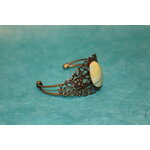 Bracelet-Reglable-Acier-Bronze-Cabochon-Plymere-Verts-7