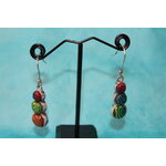 Boucle-Oreille-Pendante-Acier-Argente-Polymere-Multicolores-5