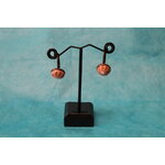 Boucle-Oreille-Dormeuse-acier-Cuivre-Polymere-Fleur-Orange-5