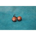 Boucle-Oreille-Dormeuse-acier-Cuivre-Polymere-Fleur-Orange-6