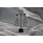 Boucle-Oreille-Pendante-Perles-Rose-Rouge