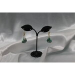 Boucle-Oreille-Coeur-Polymere-Marbrure-Blanche-Verte