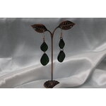 Boucle-Oreille-Pendente-Polymere-Marbrure-Verte-Noir