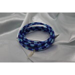 Bravelet-Multi-Rang-Perles-Rocaille-Degrade-Bleu