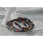 Bracelet-Multi-Rangs-Perles-Rocailles-Noir-Rouge-Orange-Jaune-Blanche-Breloques-Zen (4)