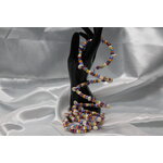 Bracelet-Multi-Rangs-Perles-Rocailles-Multicolores-Coquillage-Veritable