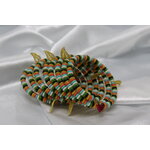 Bracelet-Mumlti-Rangs-Perles-Resine-Multicolores-Breloques-Feuilles-Dore (4)