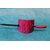 Barette Chignon Adulte en Pâte polymère-Fond Magenta ,Décalcomanie Marbré Bleu et Impression Losange (5)