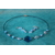 Parure-Collier-Boucle d'Oreille-Perles de Verre Bleues à Motifs (2)