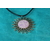 Collier Coton Ciré Noir Support Soleil et Polymere Blanche et Parme (3)