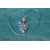 Collier Satin Bleu et Pendentif Forme Blason et Perles en Pâte Polymère