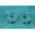 Boucle d'Oreille Créole et Perles Bleus (4)