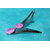 Barette Support Black Gun-Déco Pâte Polymère-Couleur Violette-Décalcomanie Motif Fleurs (5)