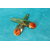 Barette Support Doré-Déco Pâte Polymère-Couleur Orange-Décalcomanie Motif Fleurs (5)