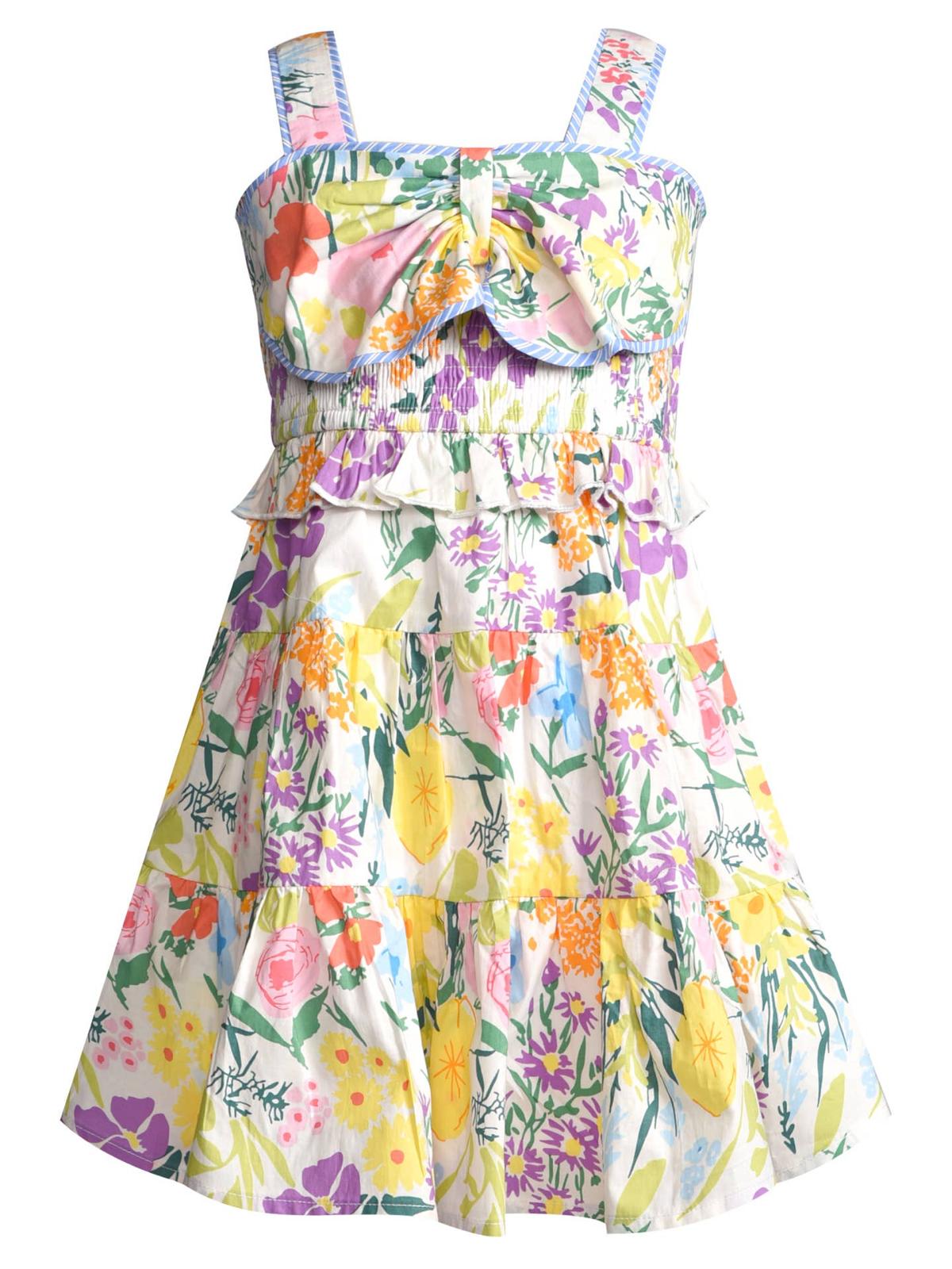 ROBE À IMPRIMÉ FLORAL AVEC NŒUD DEVANT