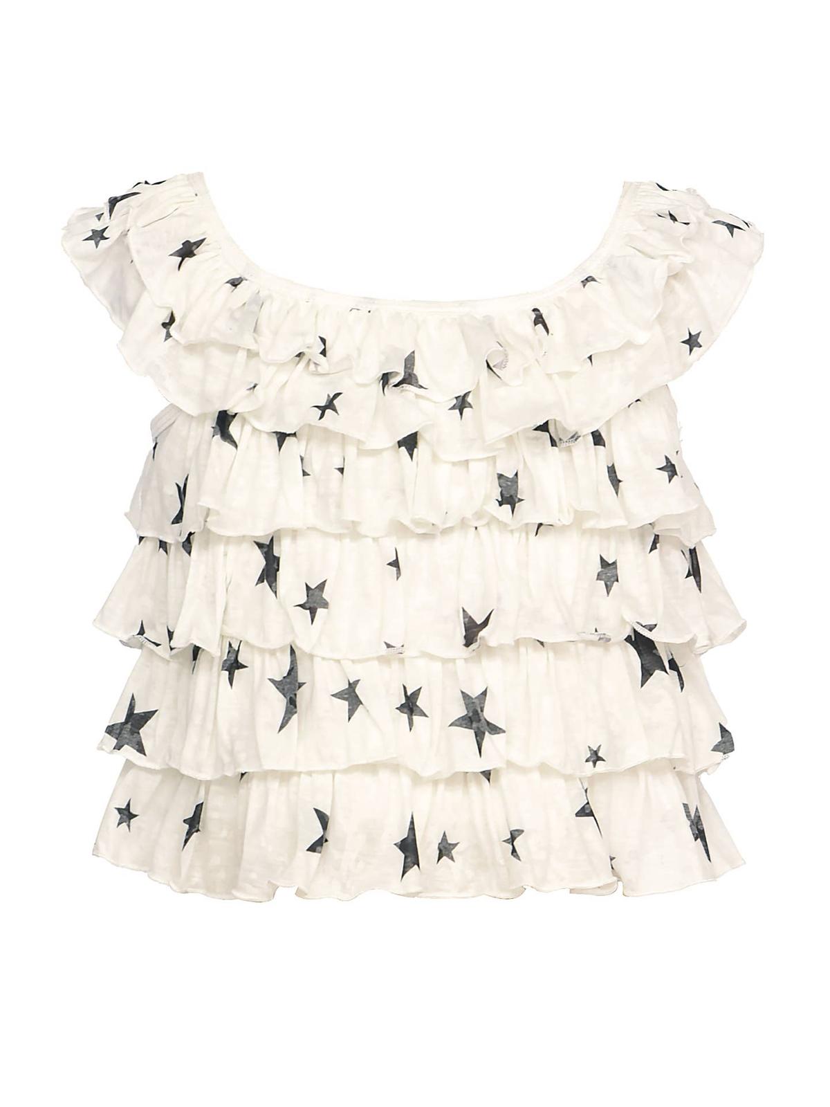 Chemise à volants à imprimé étoilé