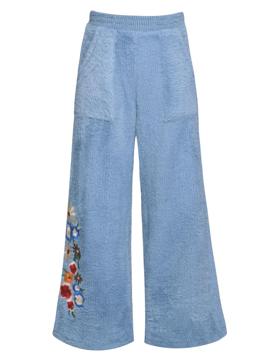 Pantalon évasé en peluche