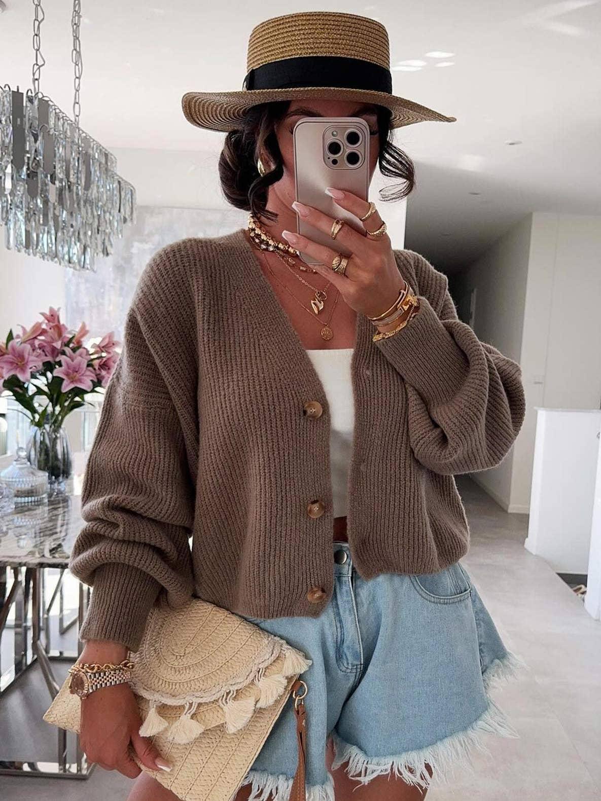 Gilet en maille avec 2 boutons