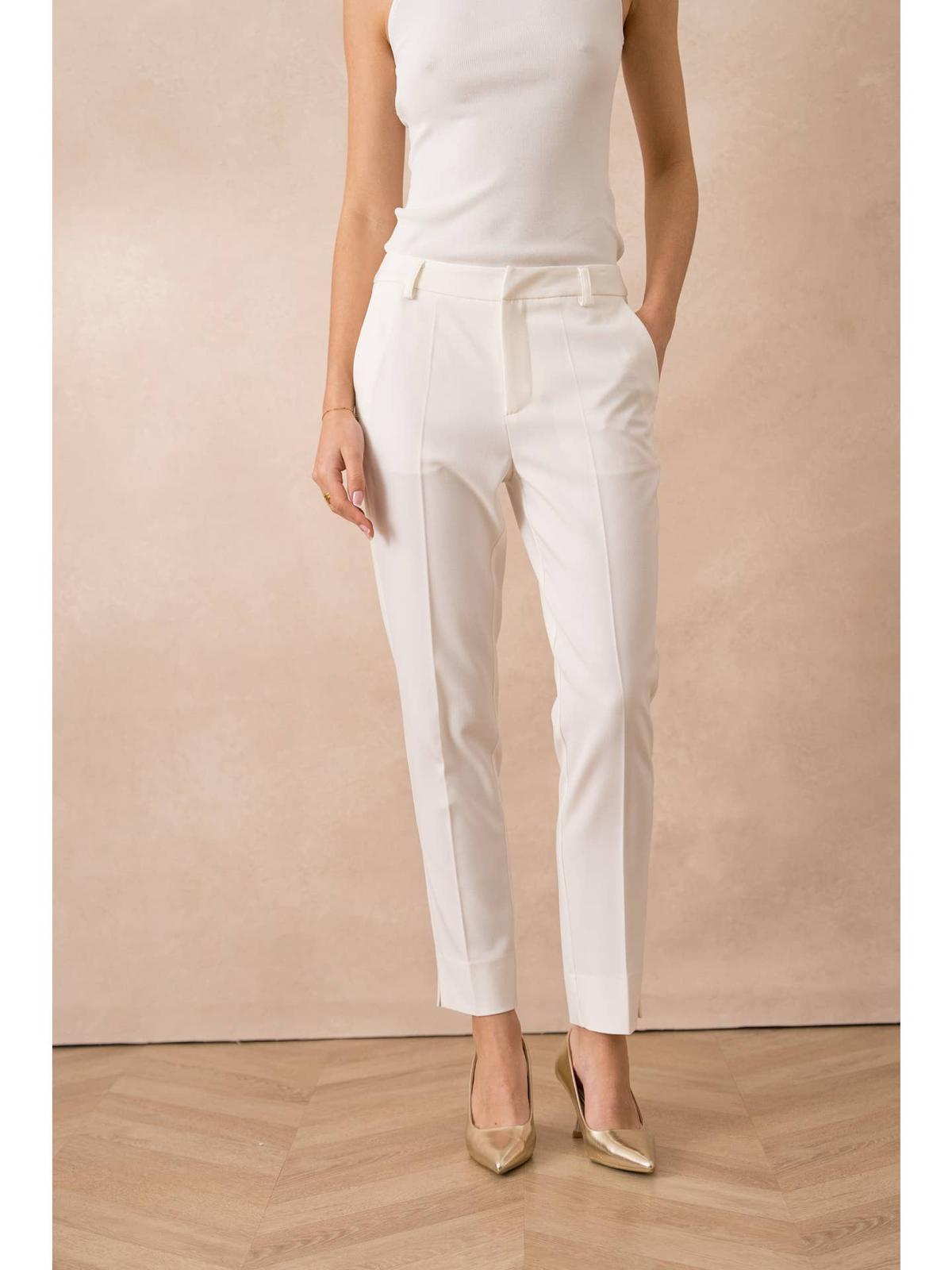 Pantalon taille haute coupe cigarette