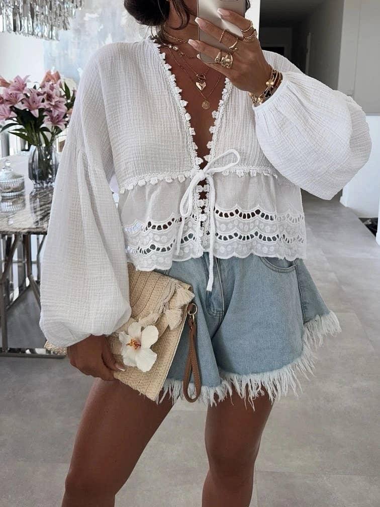 Top en gaze de coton