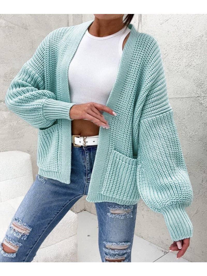 Gilet court en maille tricot