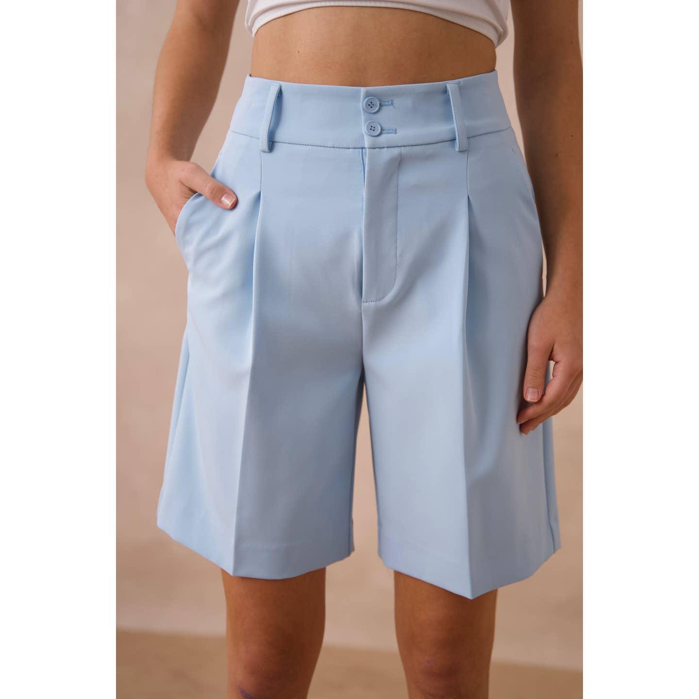 Short bermuda uni taille haute timeless