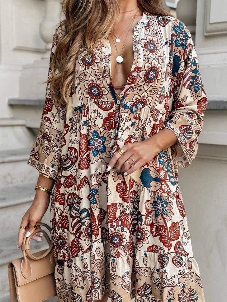 Robe courte en viscose
