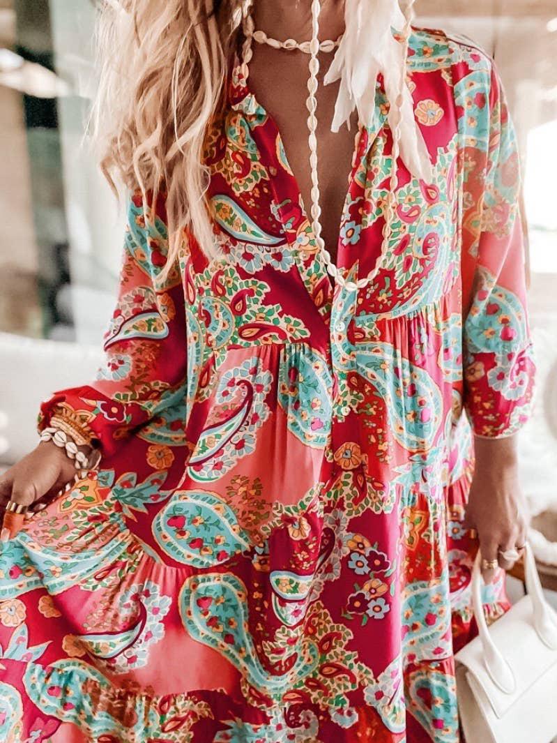 Robe courte en viscose
