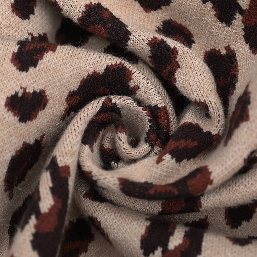 Pull ample en tricot imprimé léopard automne-hiver