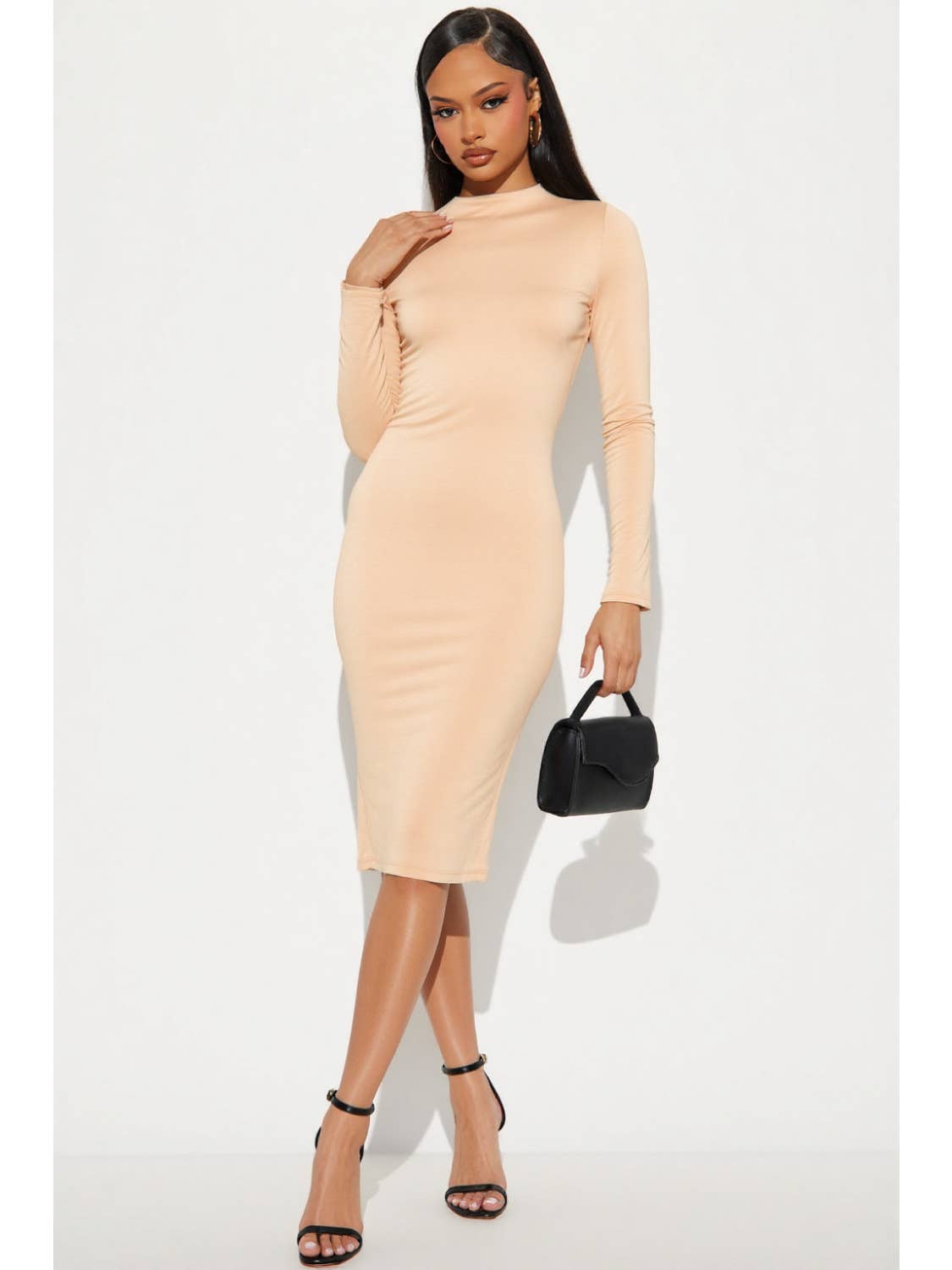 ROBE MI-LONGUE À DOUBLE COUCHE