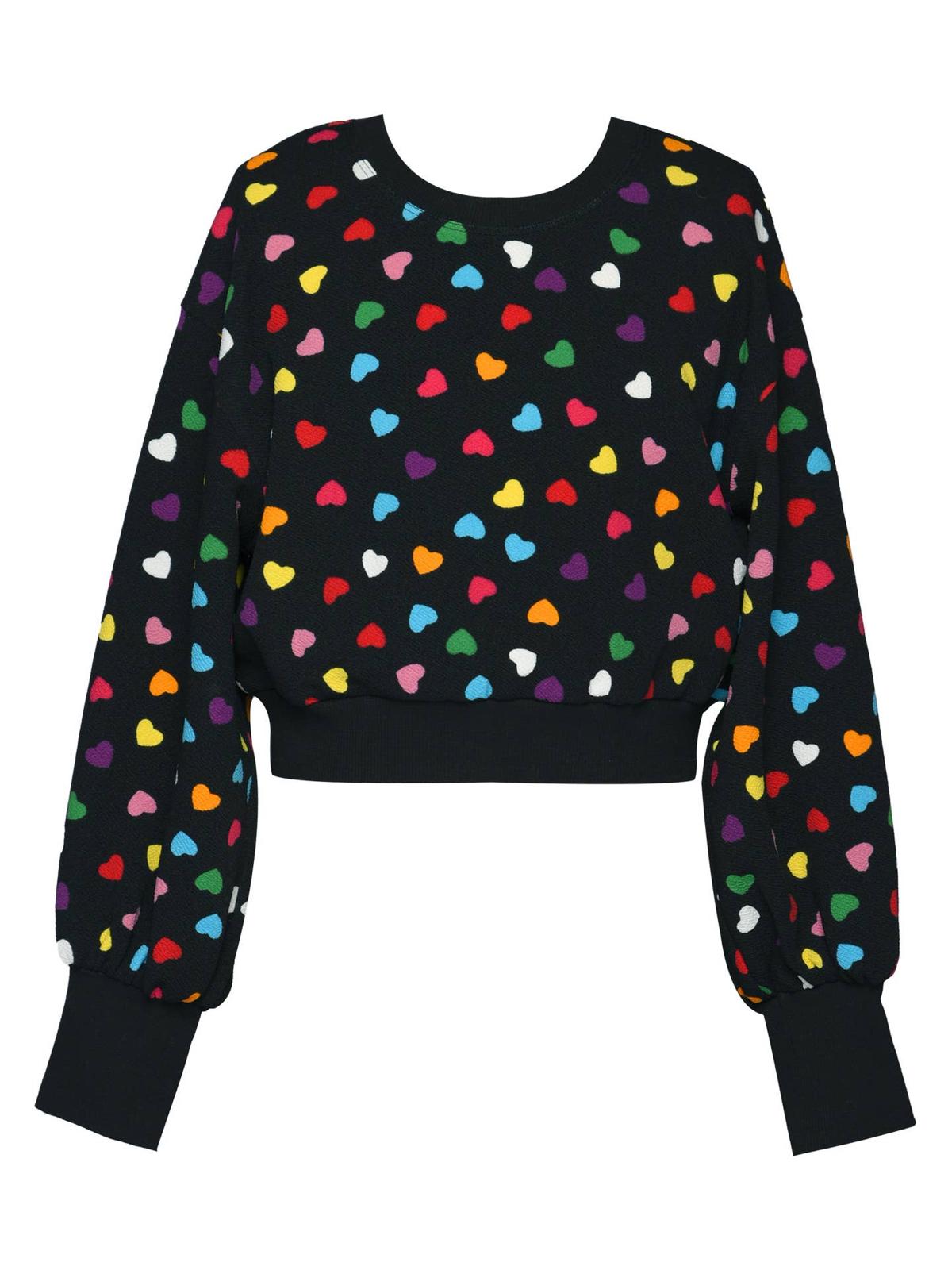 Sweat-shirt à imprimé cœur partout