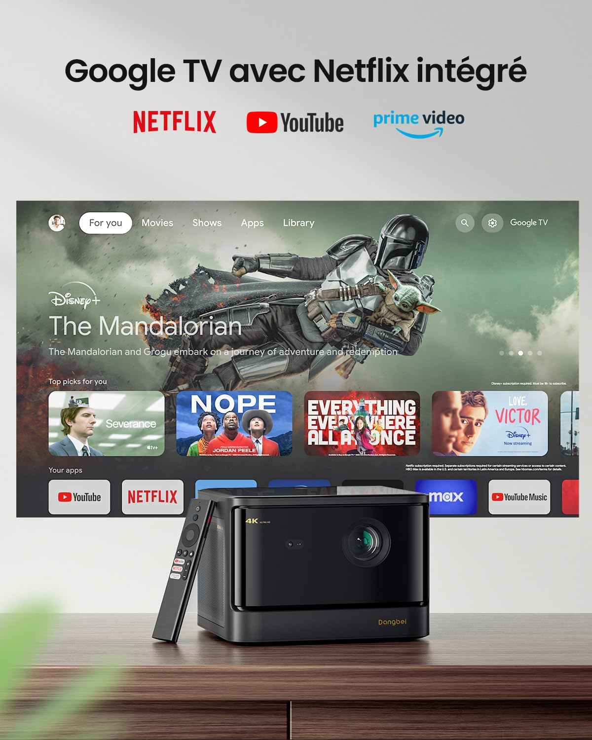 DANGBEI Vidéoprojecteur 4K Laser 4