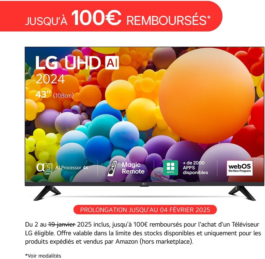 TV LG 43 pouces 4K 2