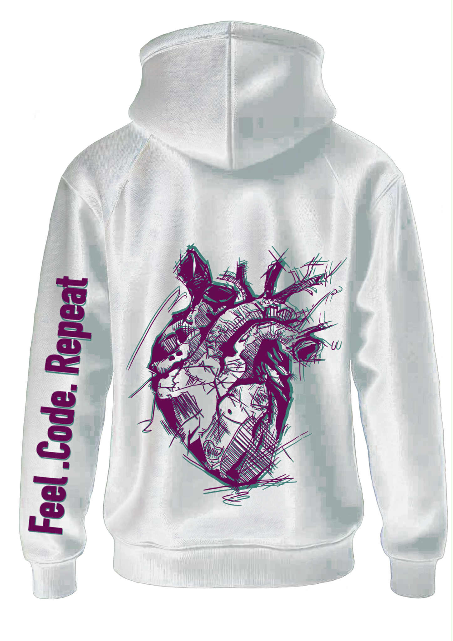 hoodie neon heart dos-EMPTY SOUL
