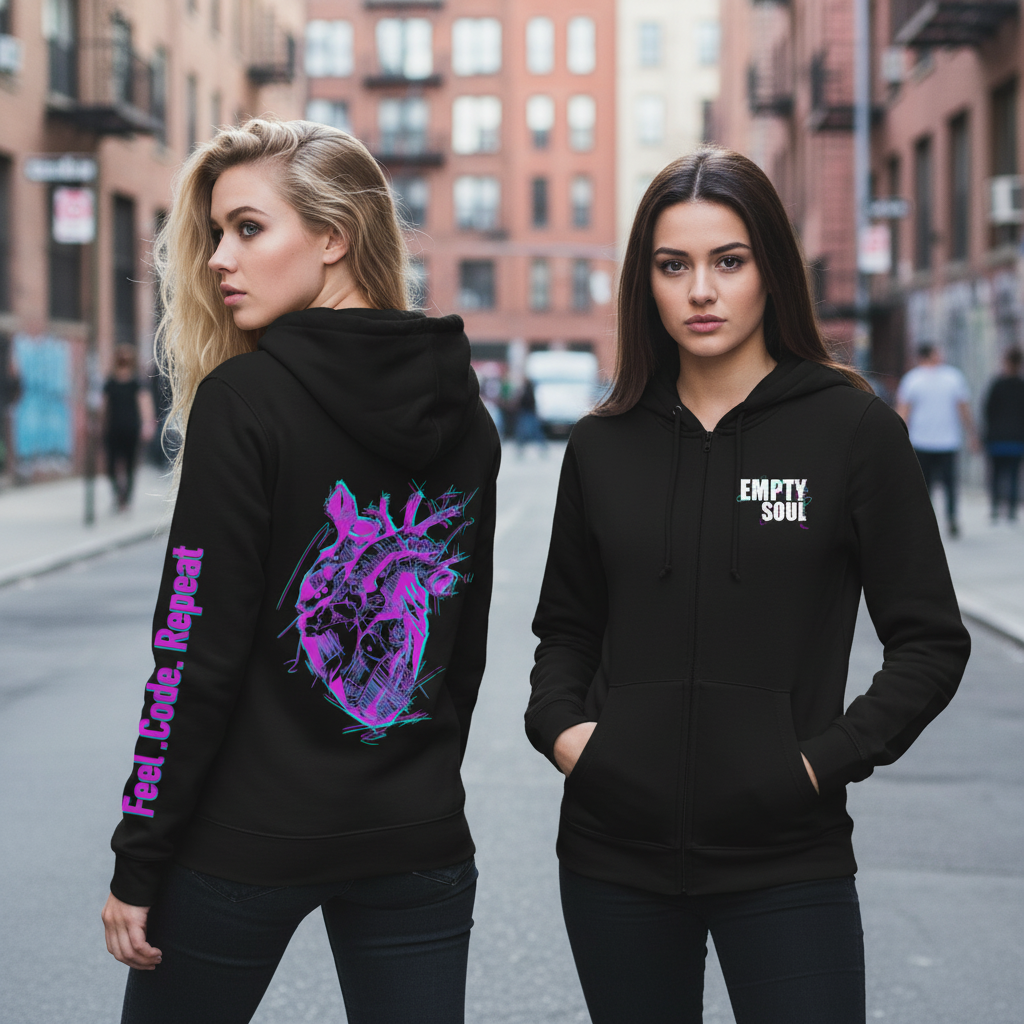 hoodie neon heart -EMPTY SOUL