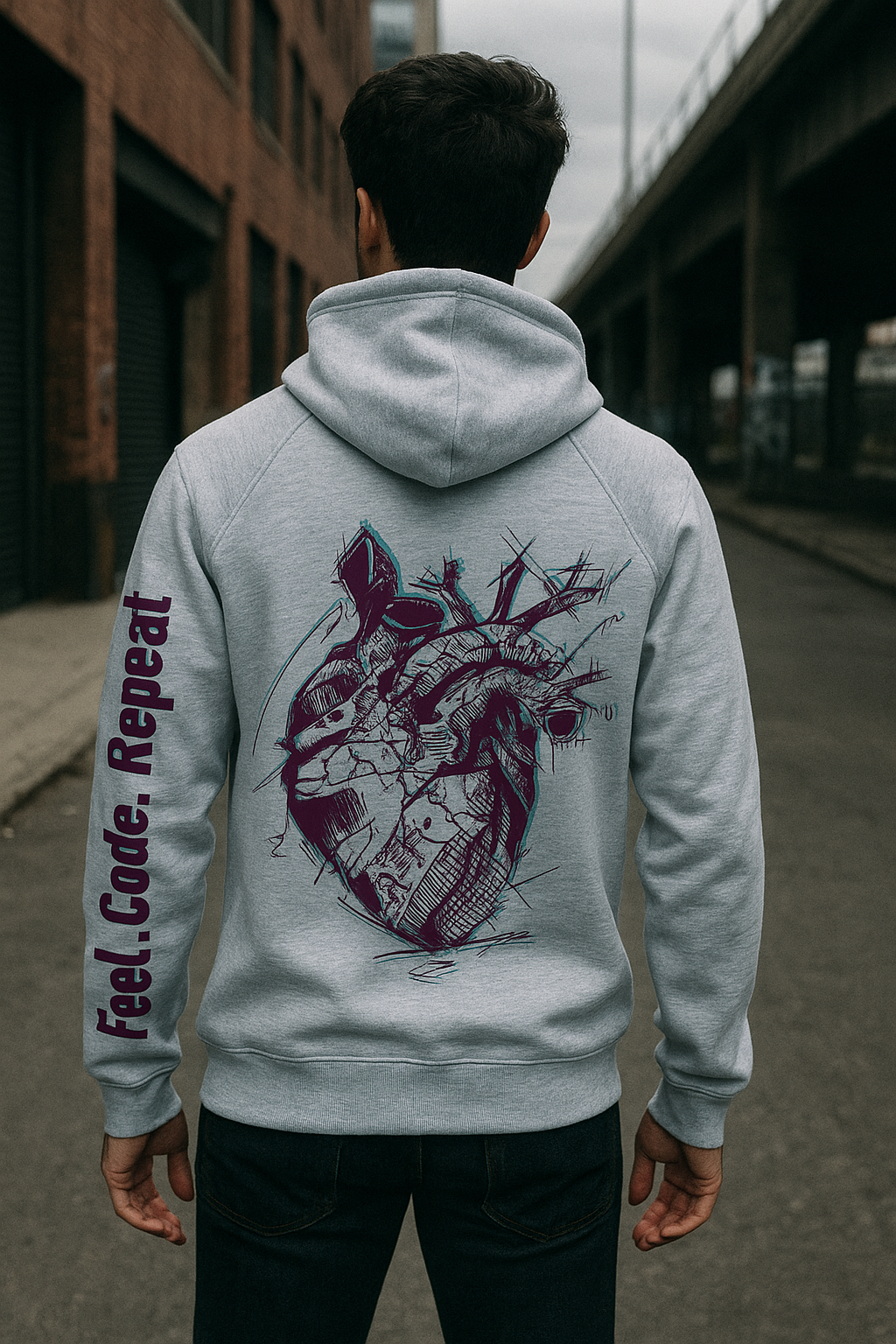 tee shirt neon heart-EMPTY SOUL