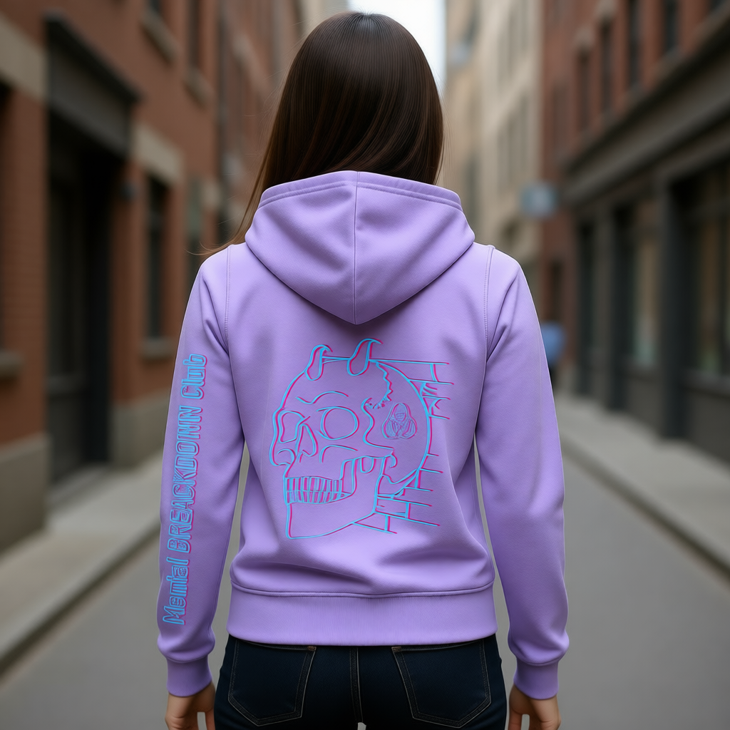 hoodie zippé demon skull porté-EMPTY SOUL