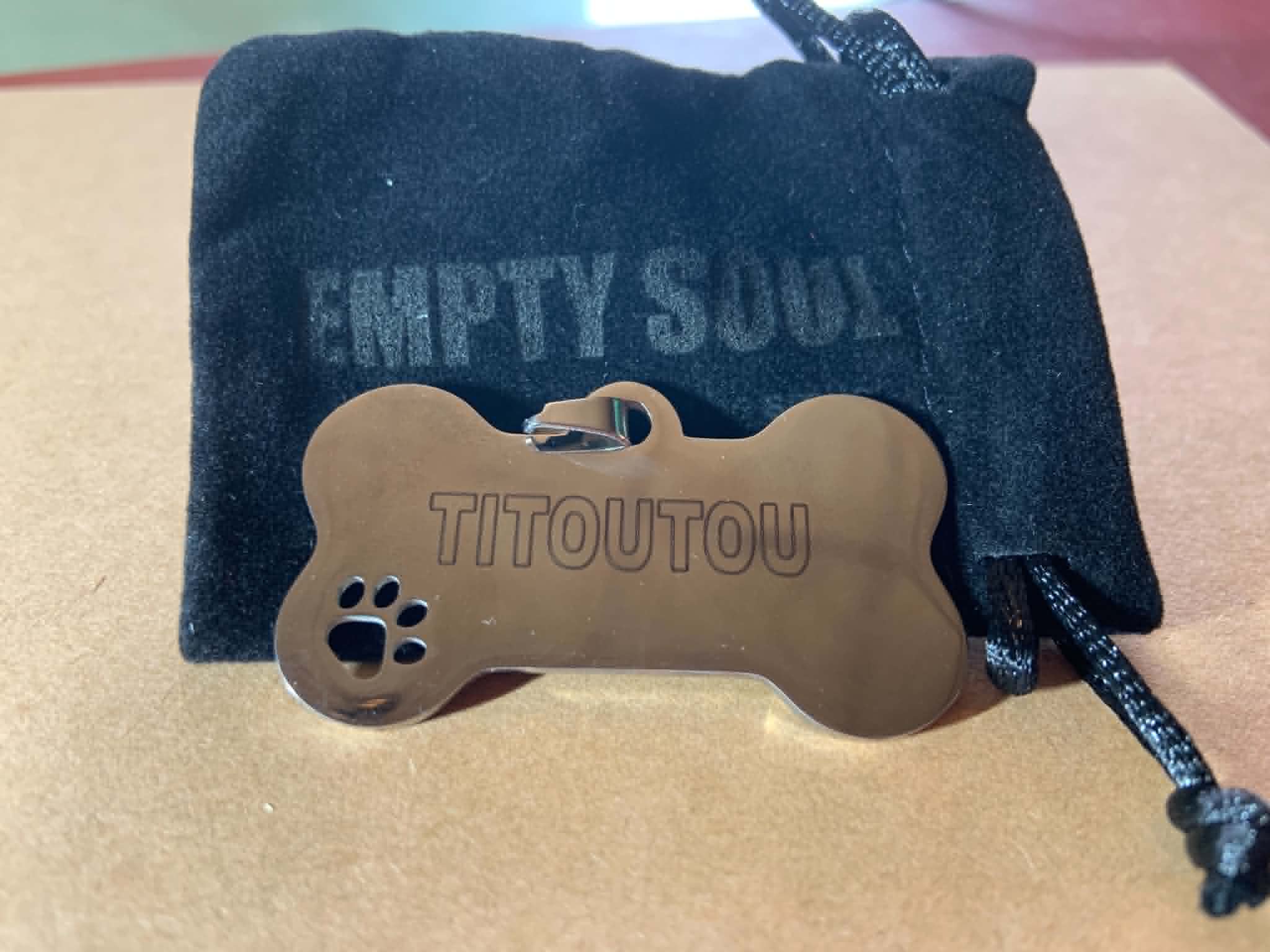 MEDAILLE CHIEN A GRAVER EMPTY TOUTOUO EMPTY SOUL