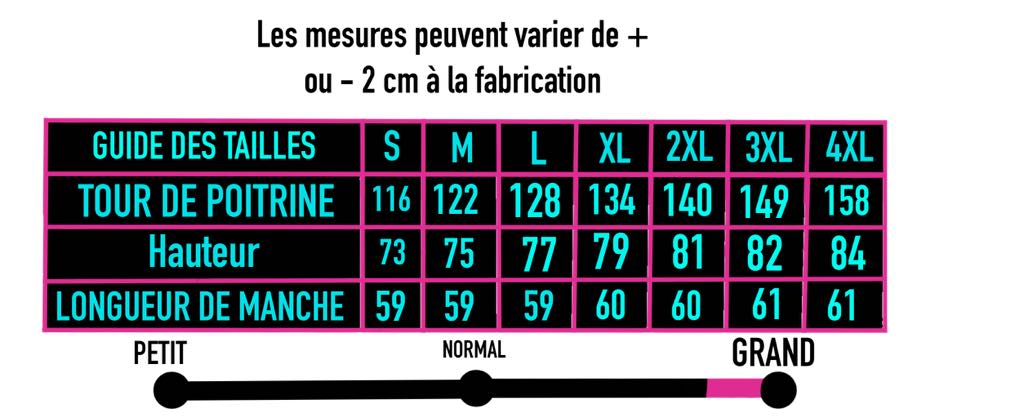guide des tailles hoodie-EMPTY SOUL