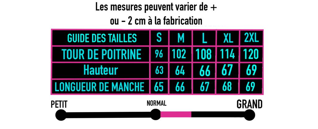 GUIDE DES TAILLES HOODIE ZIPP2 FEMME -EMPTY SOUL