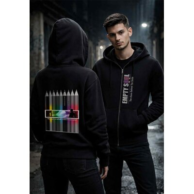 hoodie zippé attitude porté-EMPTY SOUL