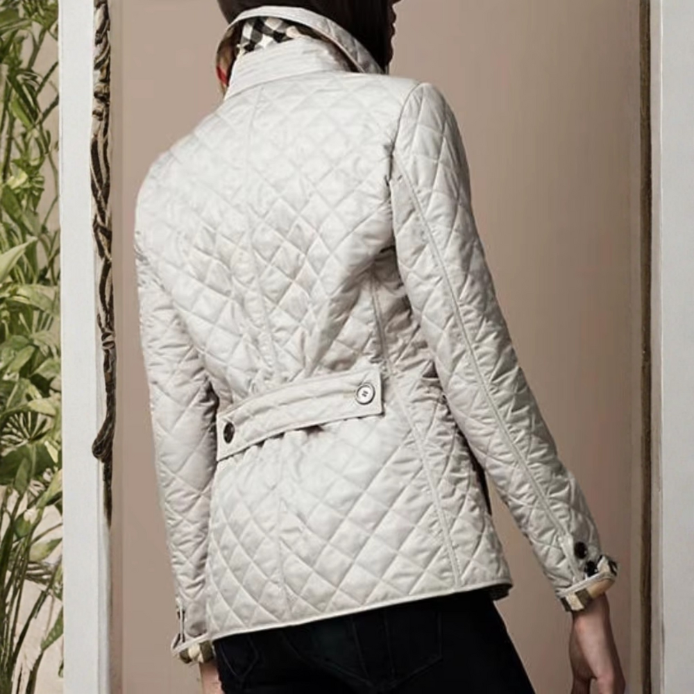 Veste matelassée courte blanche chic femme